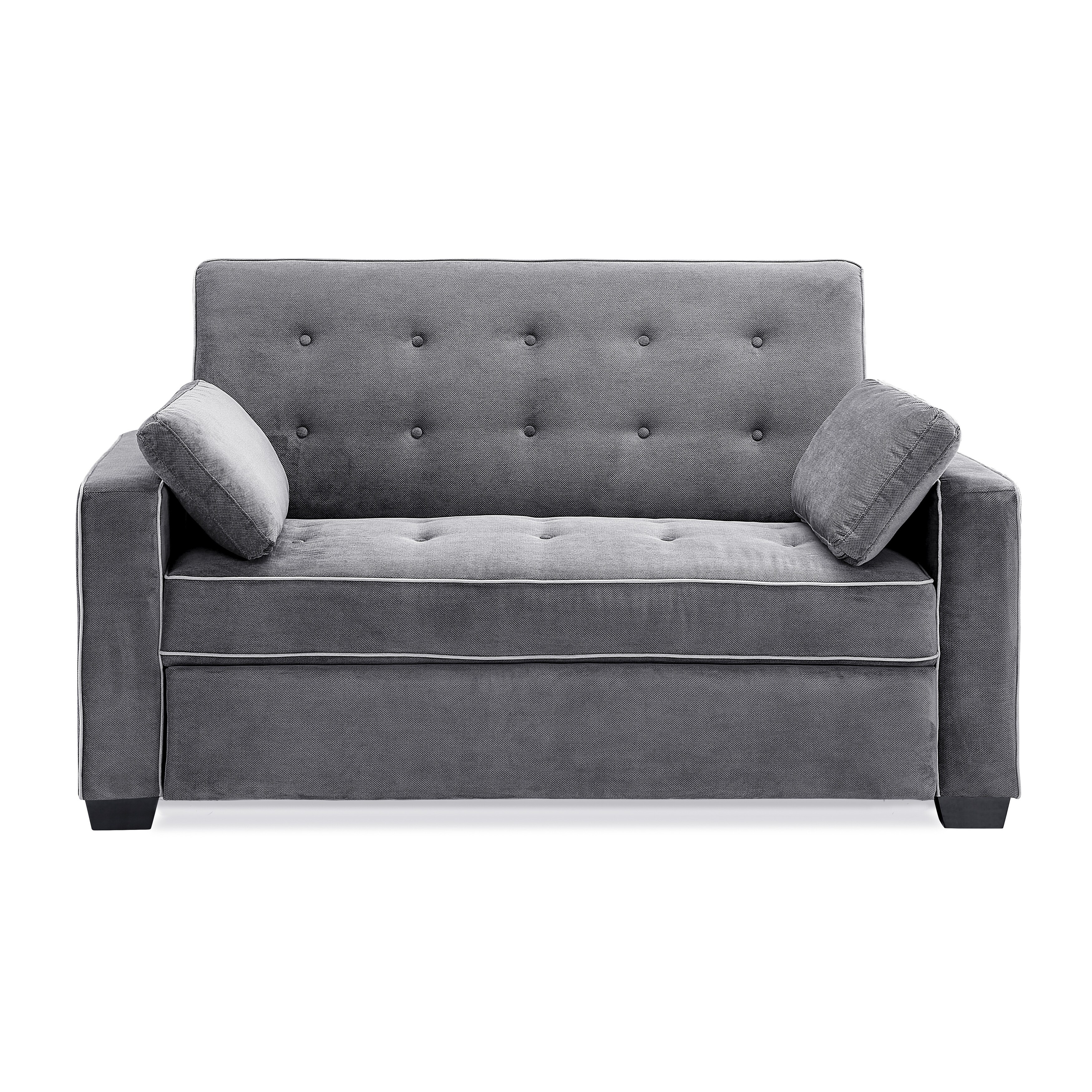Serta Avery Dream Grey Fabric Upholstered Convertible Full Sofa
