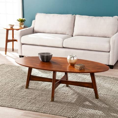 Carson Carrington Ale Oval Mid-century Modern Coffee Table