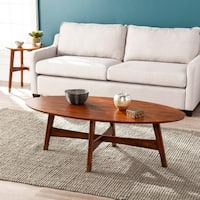 Carson Carrington Ale Oval Mid-century Modern Coffee Table
