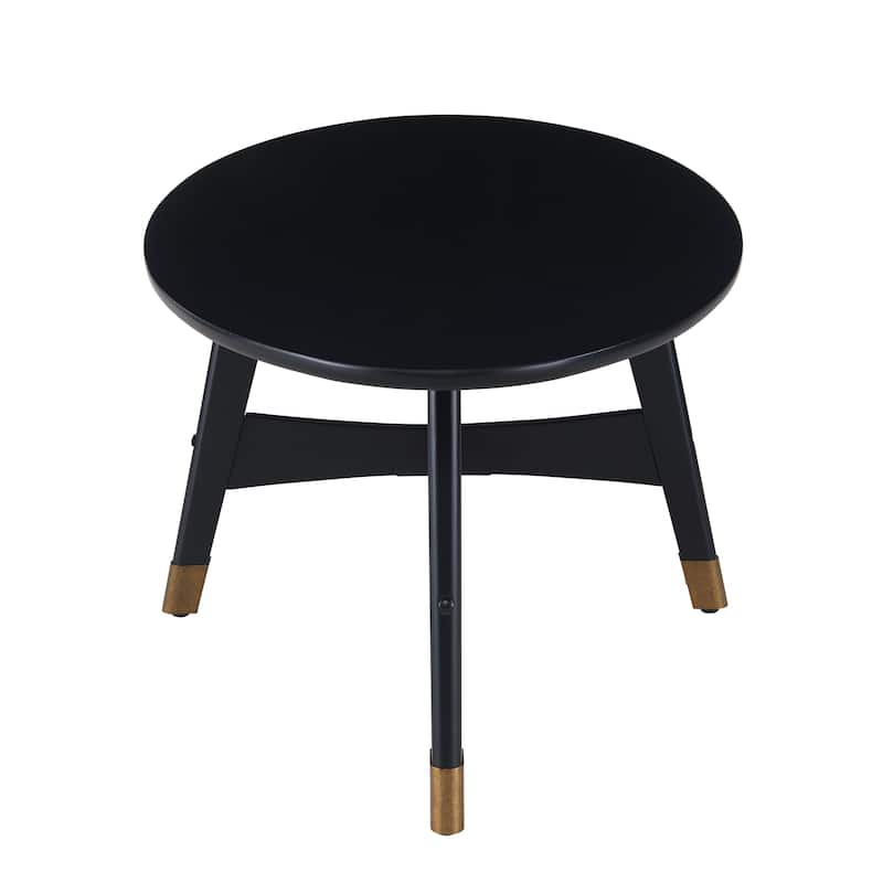 SEI Furniture Morgenstern Round Midcentury Modern Wood Side Table