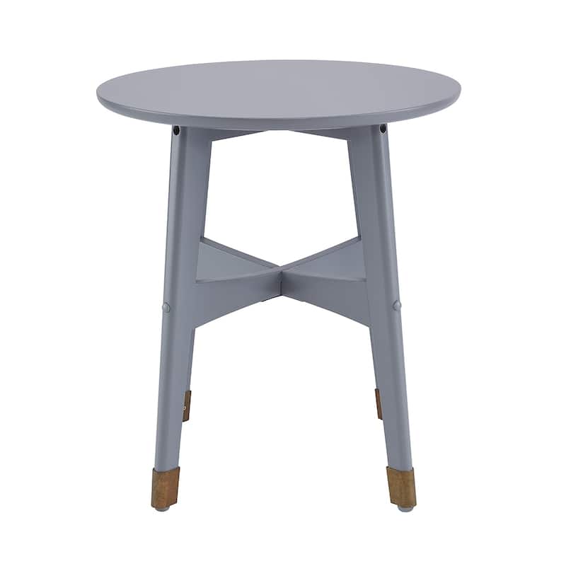 SEI Furniture Morgenstern Round Midcentury Modern Wood Side Table
