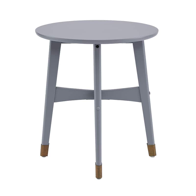 SEI Furniture Morgenstern Round Midcentury Modern Wood Side Table