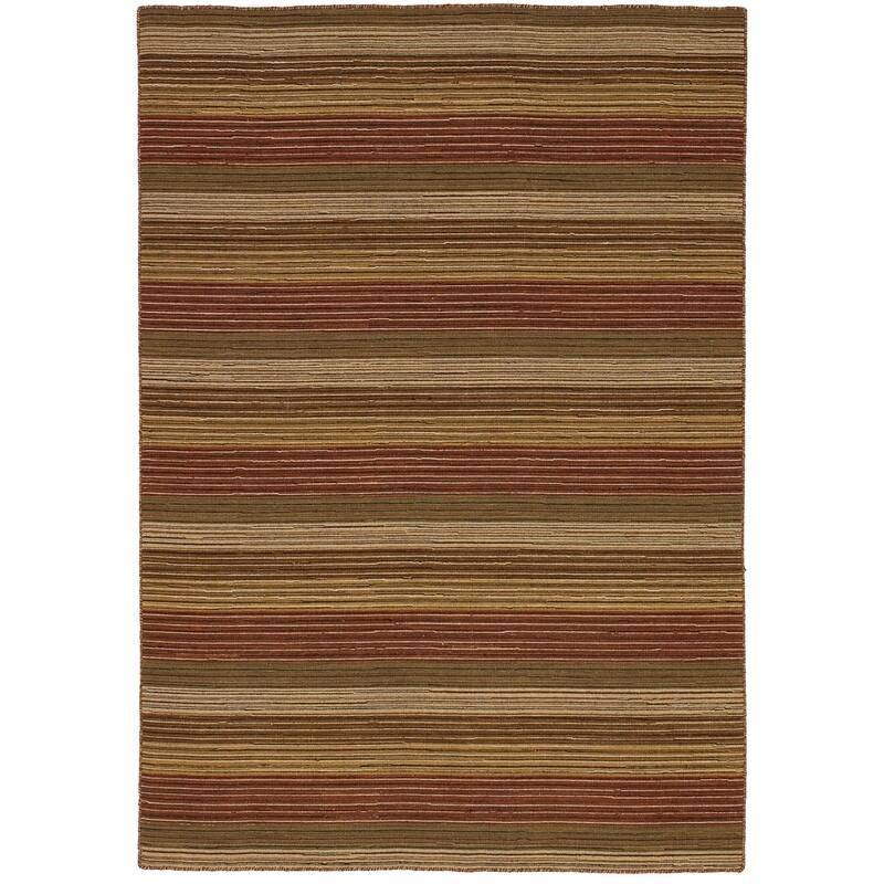 Flat-weave Manhattan Blue, Red Wool Kilim