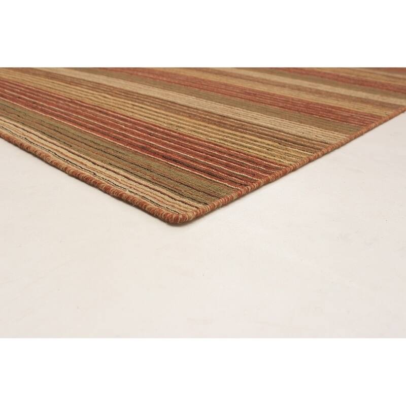 Flat-weave Manhattan Blue, Red Wool Kilim
