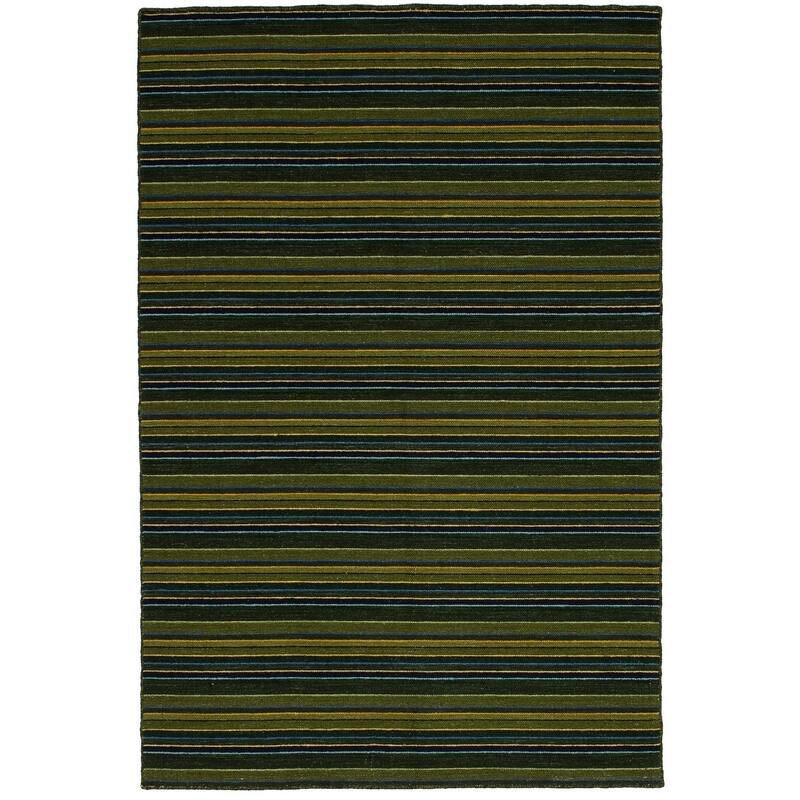 Flat-weave Manhattan Blue, Red Wool Kilim