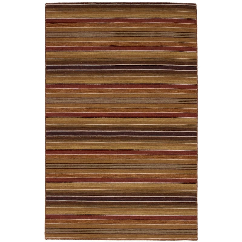Flat-weave Manhattan Blue, Red Wool Kilim