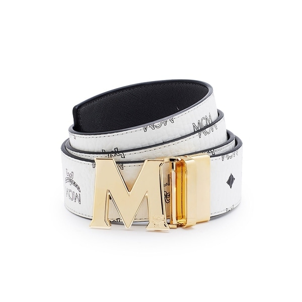 mcm belt black and gold