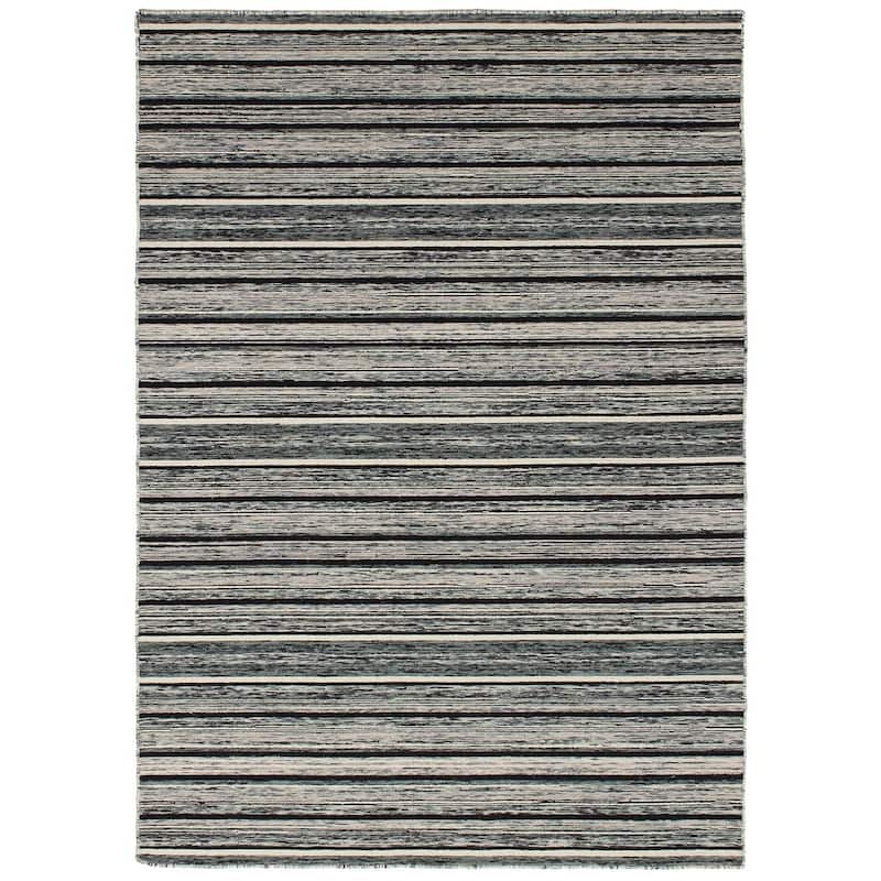 Flat-weave Manhattan Blue, Red Wool Kilim