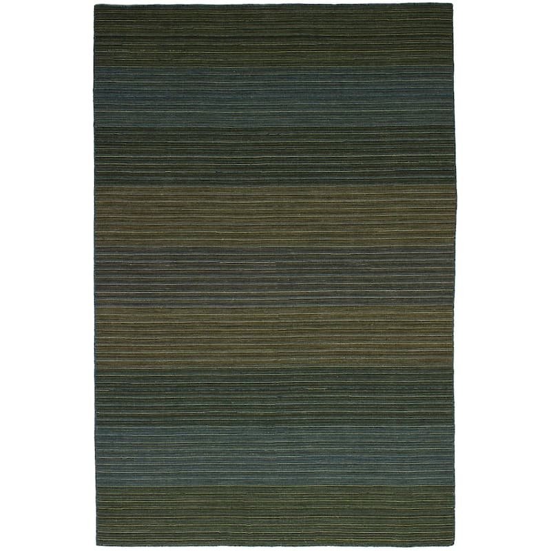Flat-weave Manhattan Blue, Red Wool Kilim