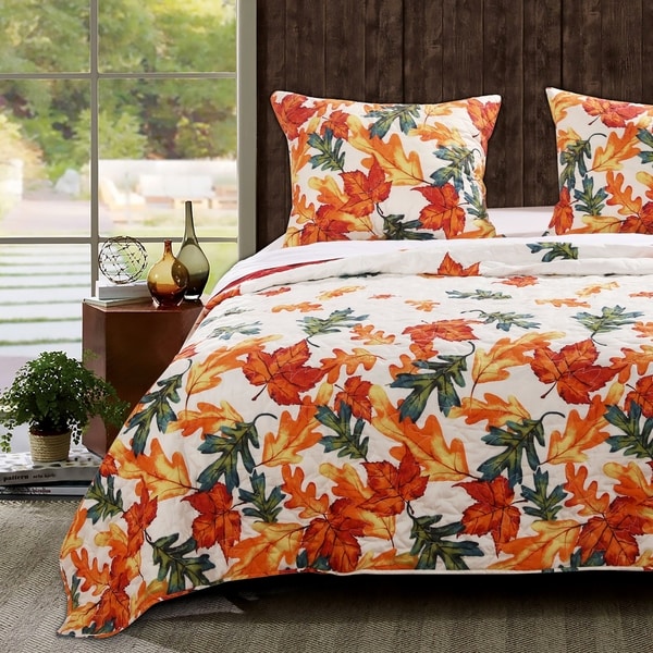 Barefoot Bungalow Falling Leaves Oversized Reversible Quilt Set