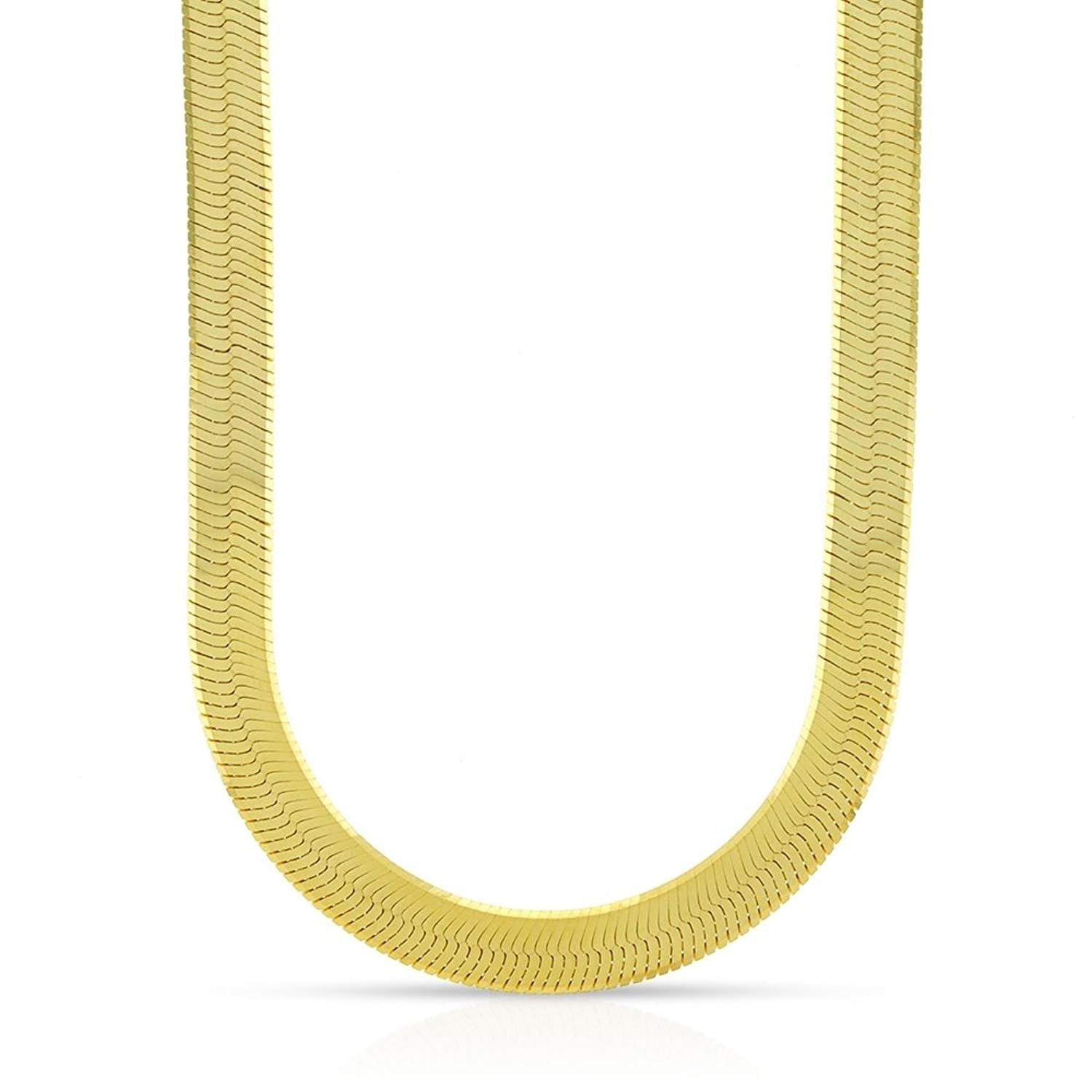 Shop 14k Yellow Gold 6mm Imperial Herringbone Chain Necklace 16" - 24