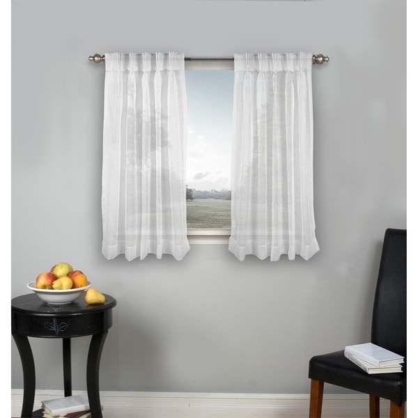 Palm Beach Pinch Pleated Top With Back Tabs Short Curtain Panel Palm Beach Pinch Pleated Top With Back Tabs Short Curtain Panel Pair