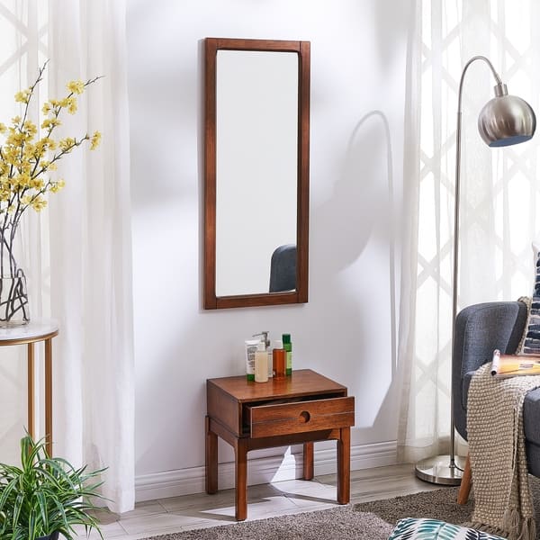 Shop Mittlam Entryway Mirror And Storage Accent Table Overstock