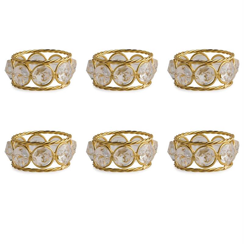 Design Imports Multi-Beaded Kitchen Napkin Ring Set (Set of 6)