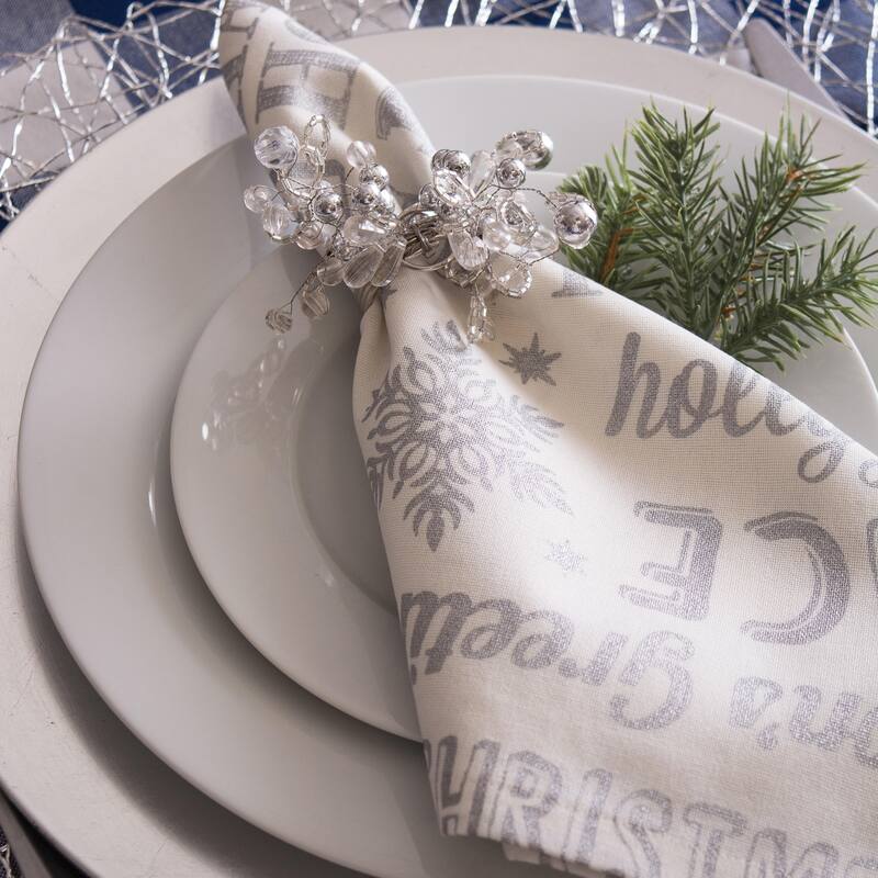 Design Imports Multi-Beaded Kitchen Napkin Ring Set (Set of 6)