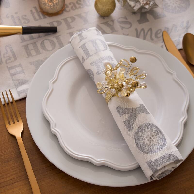 Design Imports Multi-Beaded Kitchen Napkin Ring Set (Set of 6)