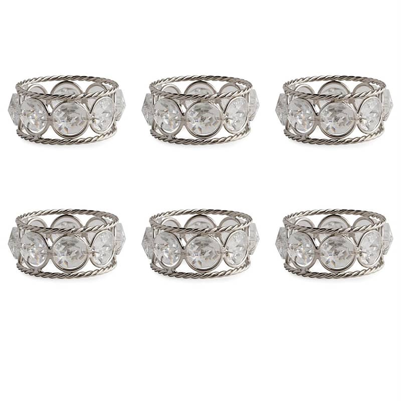 Design Imports Multi-Beaded Kitchen Napkin Ring Set (Set of 6)