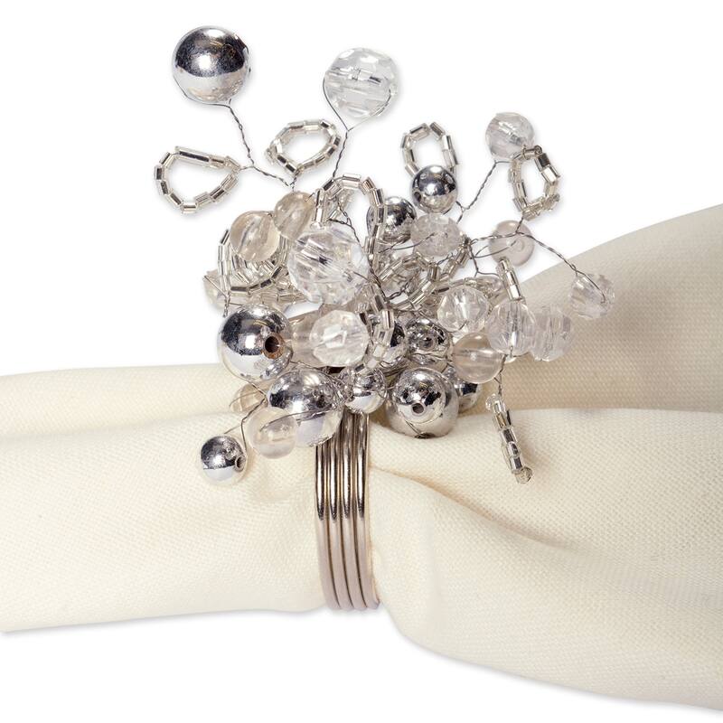 Design Imports Multi-Beaded Kitchen Napkin Ring Set (Set of 6)