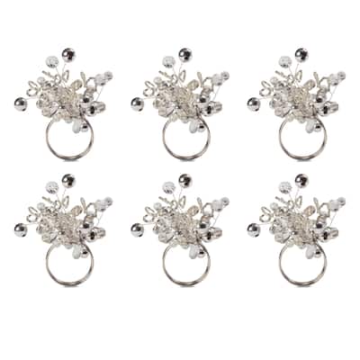 Design Imports Multi-Beaded Kitchen Napkin Ring Set (Set of 6)