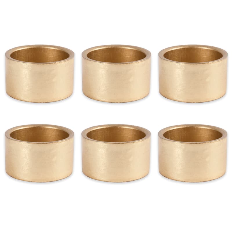 Design Imports Round Painted Acrylic Kitchen Napkin Ring Set (Set of 6) - Gold - Formal