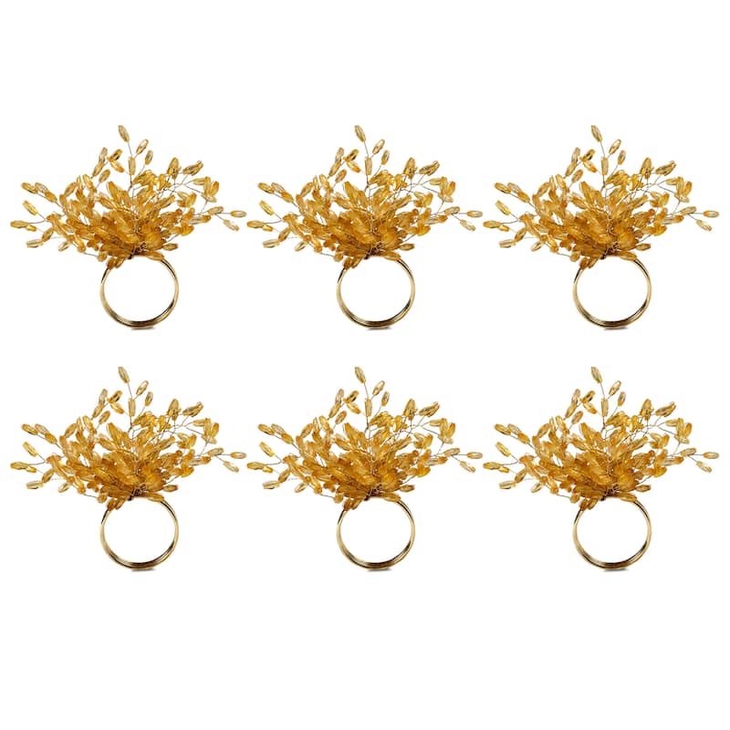 Design Imports Beaded Burst Kitchen Napkin Ring Set (Set of 6)