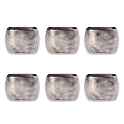 Design Imports Textured Square Kitchen Napkin Ring Set (Set of 6)