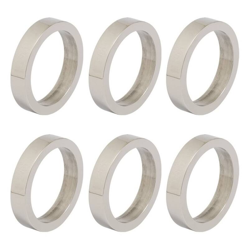 Design Imports Silver Circle Napkin Ring Set (Set of 6) - N/A