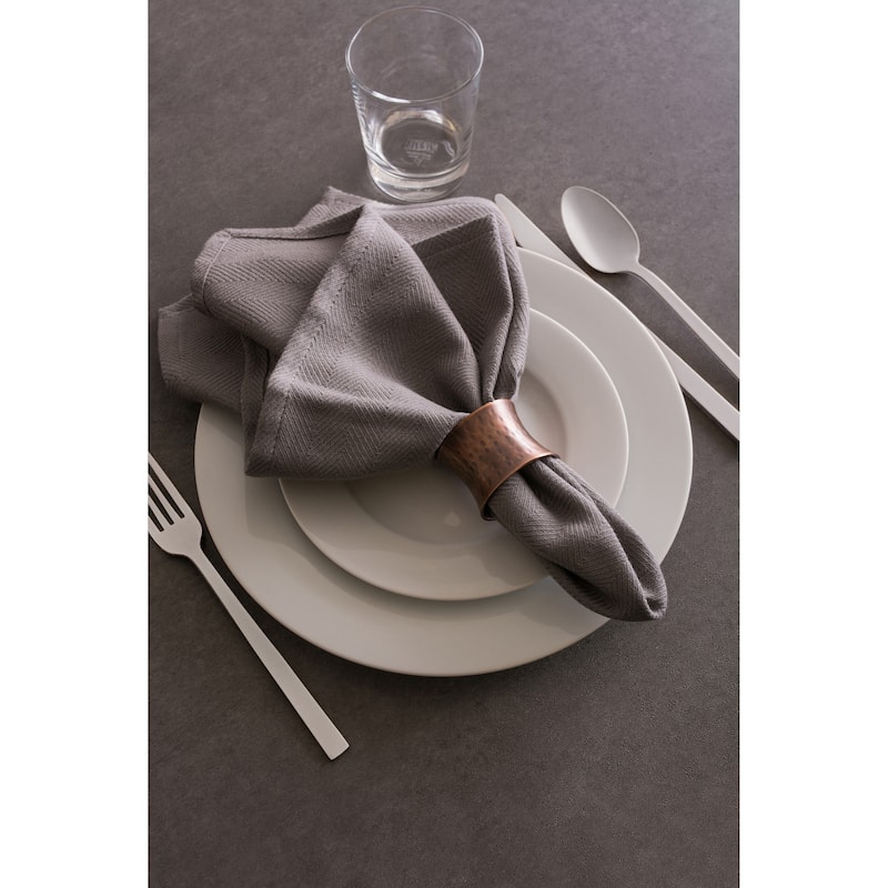 Design Imports Hammered Kitchen Napkin Ring Set (Set of 12)
