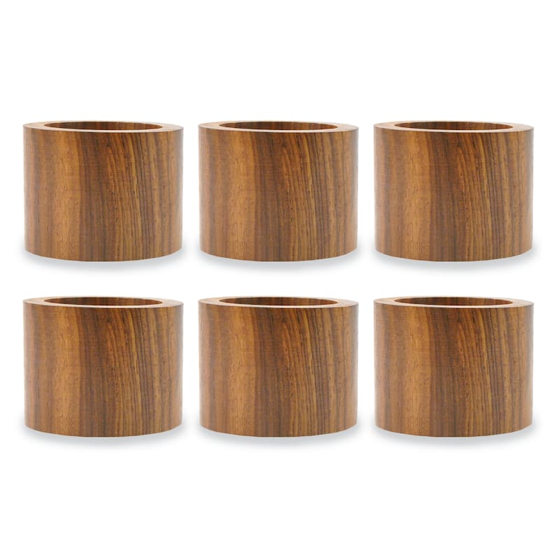 Design Imports Wood Band Napkin Ring Set (Set of 6) - N/A