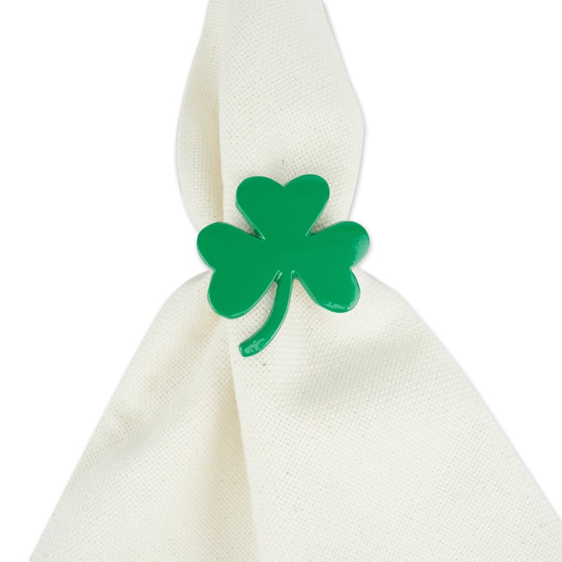 Design Imports Shamrock Napkin Ring Set (Set of 6)