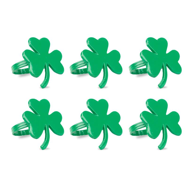 Design Imports Shamrock Napkin Ring Set (Set of 6)