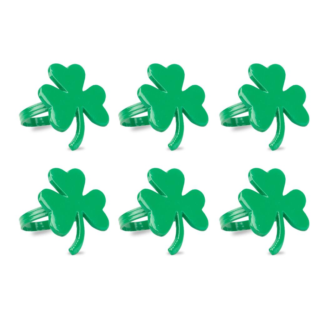 Design Imports Shamrock Napkin Ring Set (Set of 6)