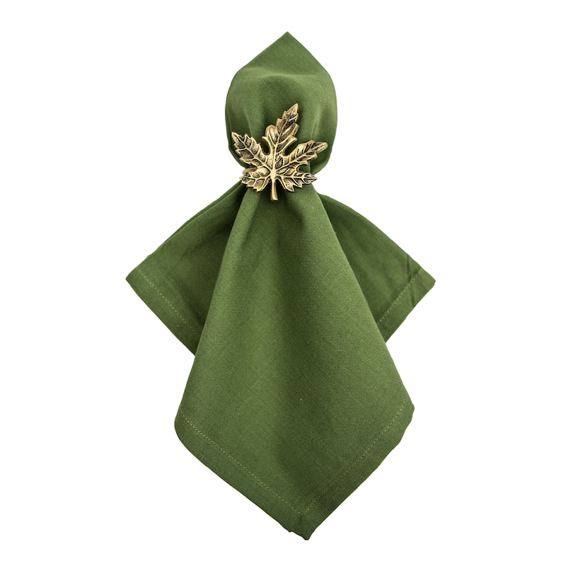 Design Imports Gold Maple Leaf Napkin Ring Set (Set of 6)