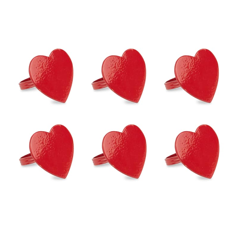 Design Imports Heart Napkin Ring Set (Set of 6) - N/A