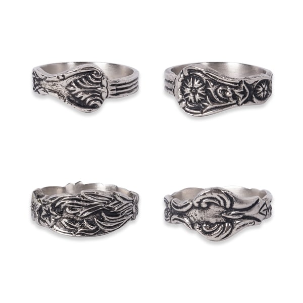 Design Imports Orted Silver Spoon Napkin Ring Set Of 4 Design Imports Orted Silver Spoon Napkin Ring Set Of 4