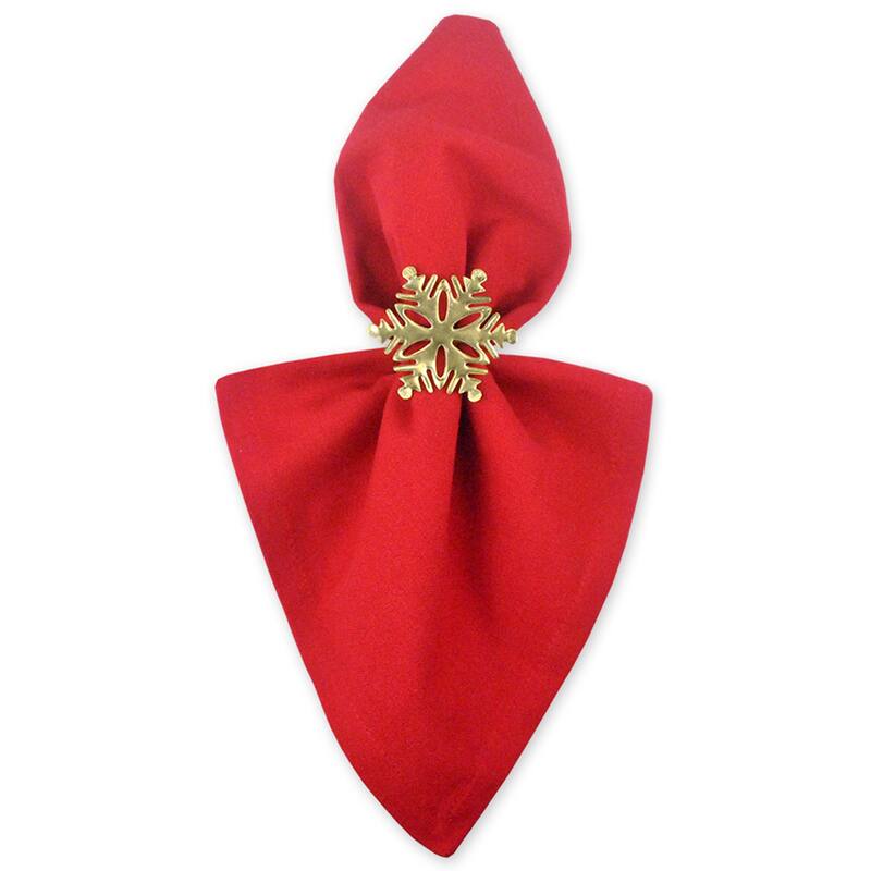 Design Imports Gold Snowflake Napkin Ring Set (Set of 6)
