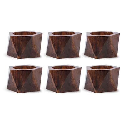 Design Imports Wood Triangle Napkin Ring Set (Set of 6)