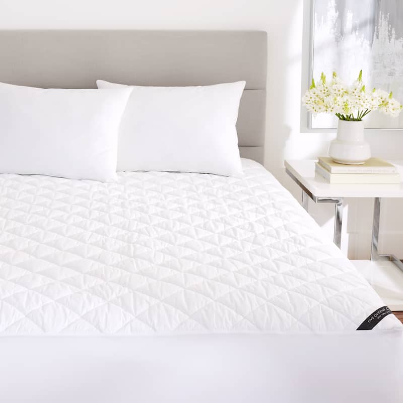 Five Queens Court Excellence 233 TC Cotton Top Allergen Barrier Waterproof Mattress Pad - White