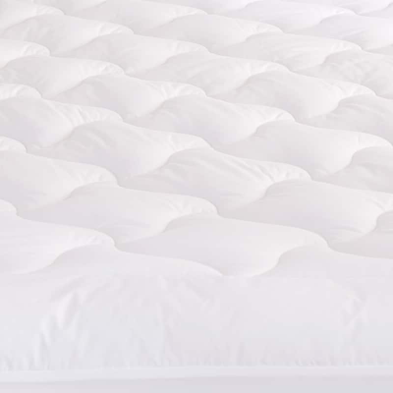 Five Queens Court Elegance 233 TC Cotton Top Allergen Barrier Mattress Pad - White