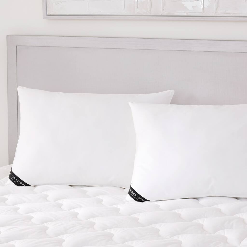 Five Queens Court Elegance 233 TC Cotton Allergen Barrier Down Alternative Pillow 2 Pack - White