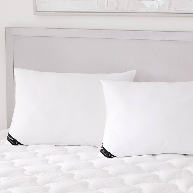 Five Queens Court Elegance 233 TC Cotton Allergen Barrier Down Alternative Pillow 2 Pack - White