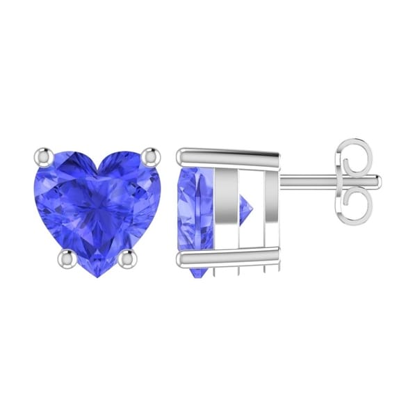 Solid Sterling Silver 5mm Heart Shaped 3 Carat Cubic Zirconia in Multiple Colors