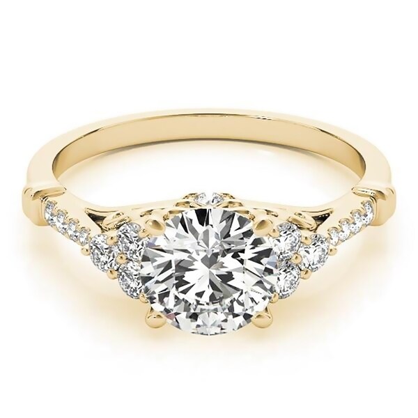Shop Auriya Vintage 3/4ct Round Moissanite and 1/5ctw ...