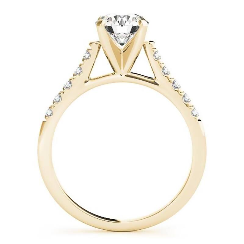 Auriya 1ct Round Moissanite and 1/6ctw Diamond Engagement Ring 14K Gold