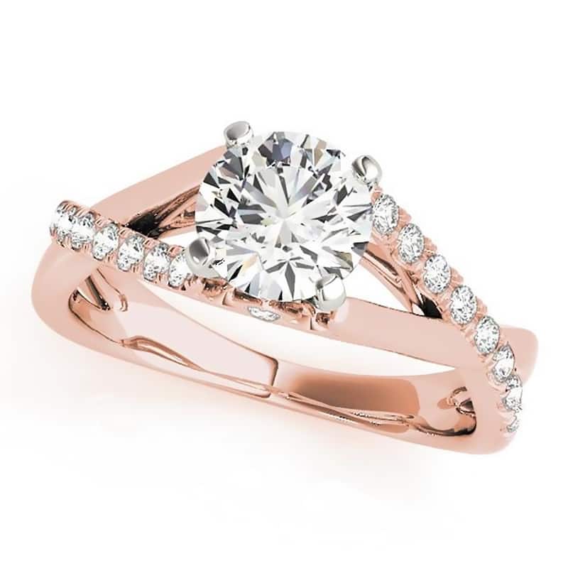 Moissanite by Auriya 14k Gold 3/4ctw and Diamond Engagement Ring 1/4ctw