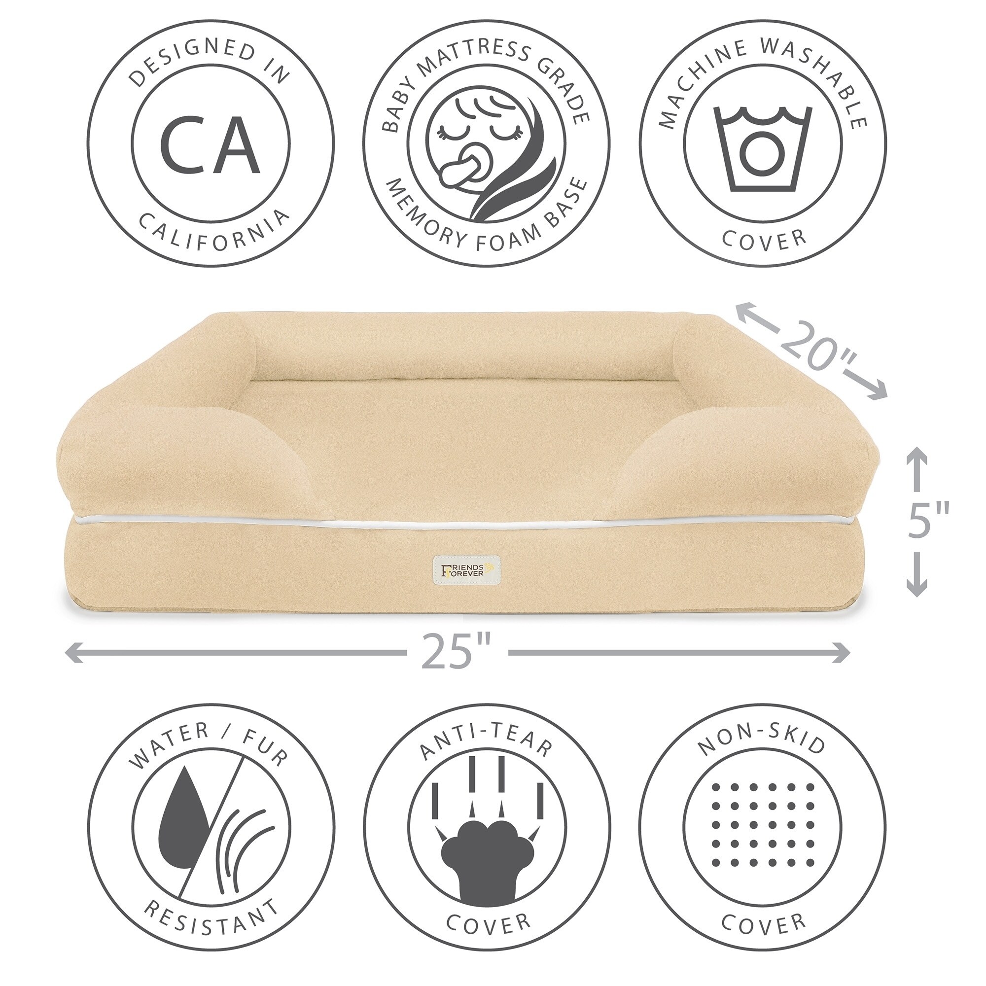 Shop Black Friday Deals On Friends Forever Hastings Pet Couch With Solid Memory Foam On Sale Overstock 22703236 Small Grey