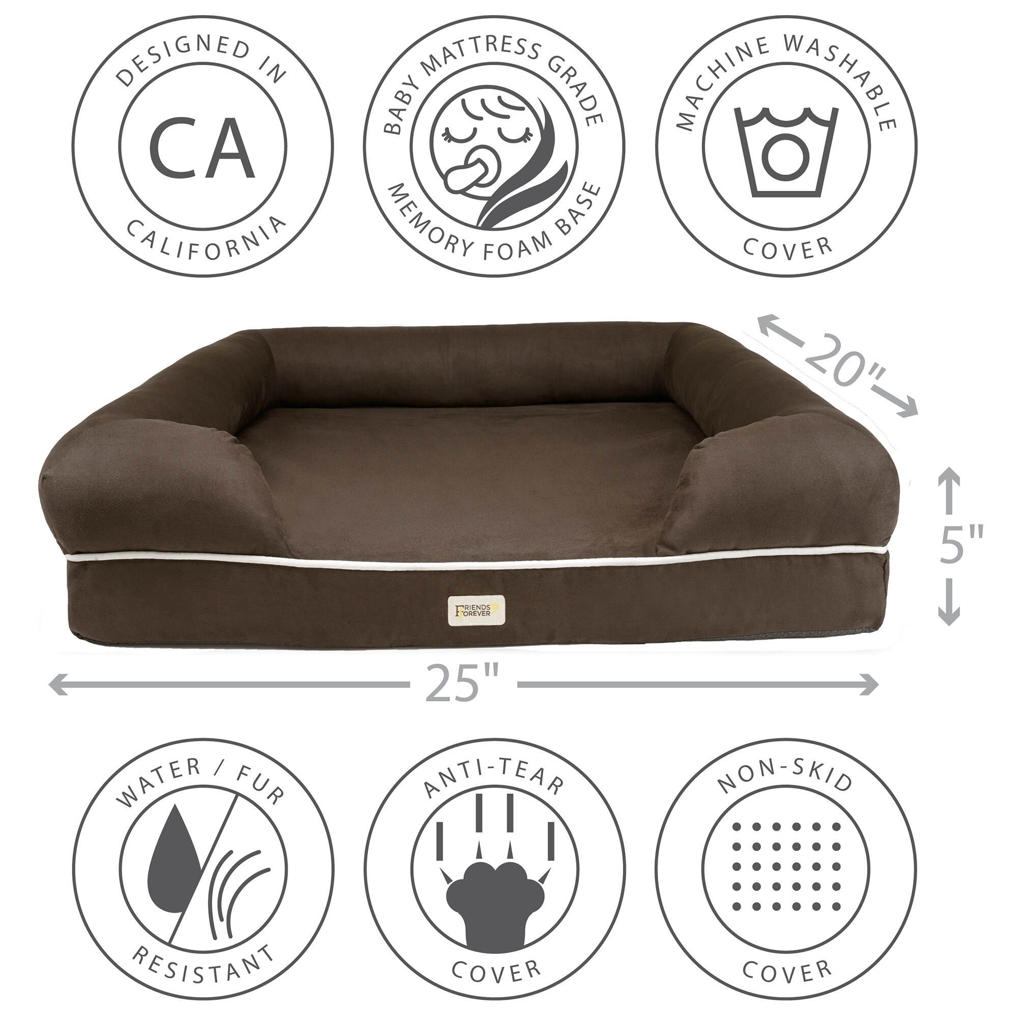 Shop Black Friday Deals On Friends Forever Hastings Pet Couch With Solid Memory Foam On Sale Overstock 22703236 Small Grey