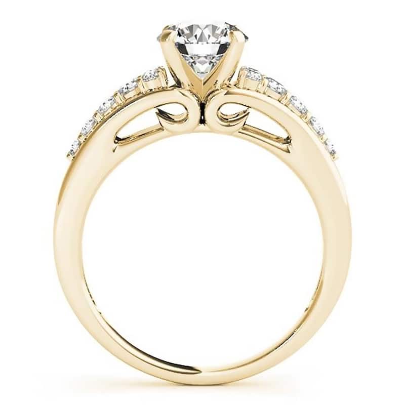 Auriya 1 1/2ct Round Moissanite and 1/3ctw Diamond Engagement Ring 14K Gold