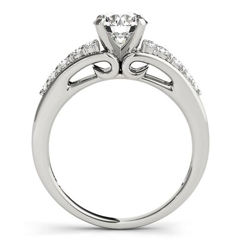 Auriya 1 1/2ct Round Moissanite and 1/3ctw Diamond Engagement Ring 14K Gold