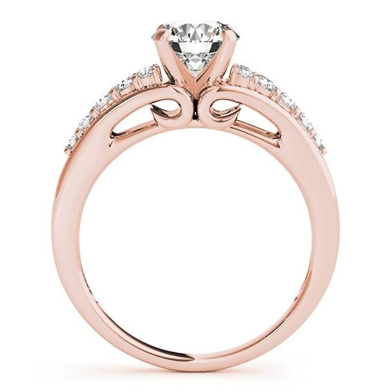 Auriya 1 1/2ct Round Moissanite and 1/3ctw Diamond Engagement Ring 14K Gold